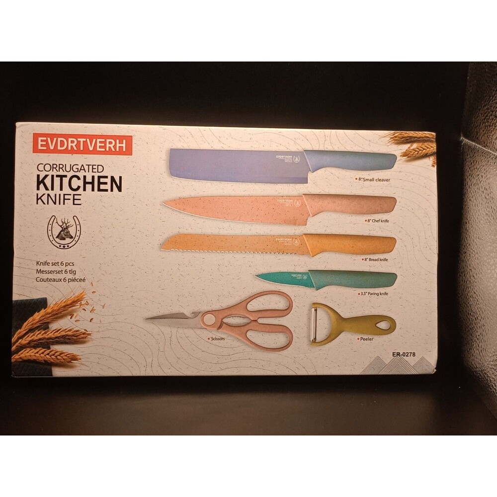 EVDRTVERH Stainless Steel 6-Piece Knife Set Kitchen Star Collection